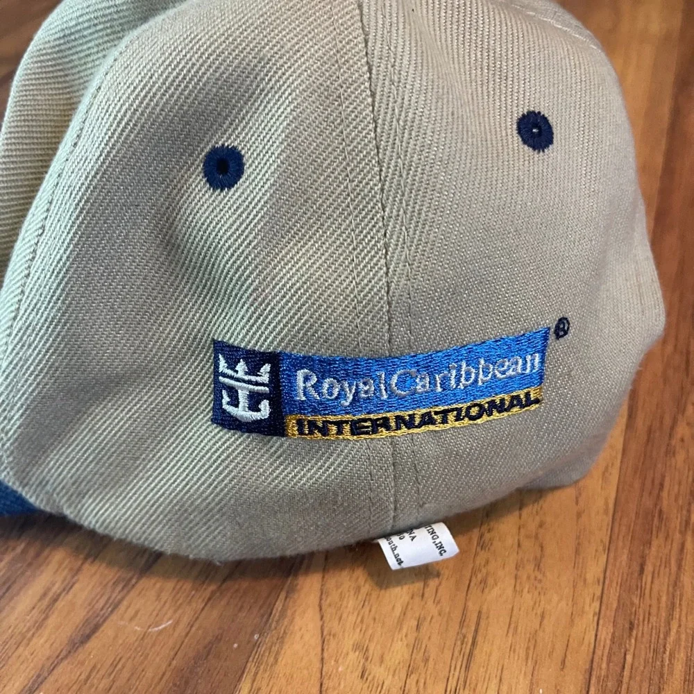Royal Caribbean Crown & Anchor Society Hat Mens OSFA Khaki Navy Blue Cruise Cap